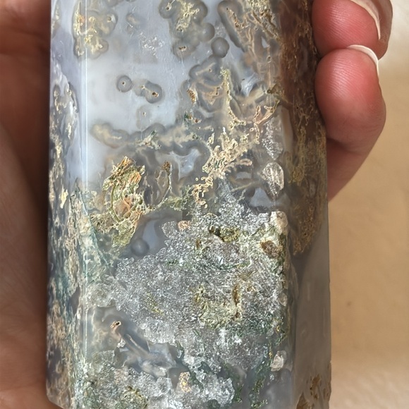 💚 LARGE 8-1/2” Tall 667g 1 Pound Moss Agate Crystal Tower - Picture 5 of 6